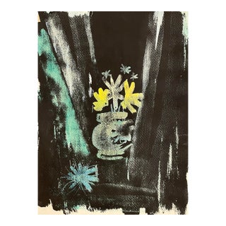 1950s Robert Colborne Floral Mood Century Painting For Sale