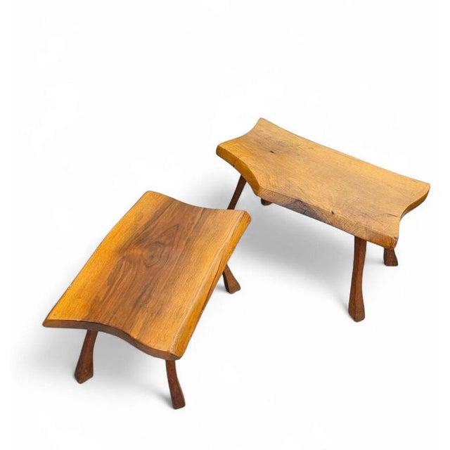 Wood Brutalist Mimesis Nesting Tables, 1960s, Set of 2 For Sale - Image 7 of 18