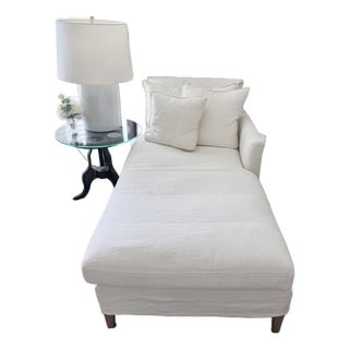 Verellen Custom-Made Ivory Freestanding Chaise Lounge in Ivory . For Sale
