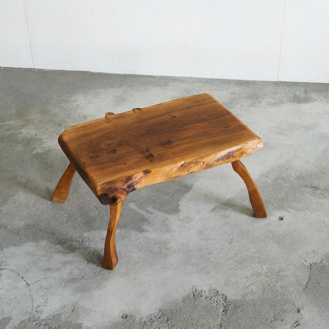 Mid-Century Live Edge Coffee or Side Table in Walnut, 1950s For Sale - Image 10 of 11
