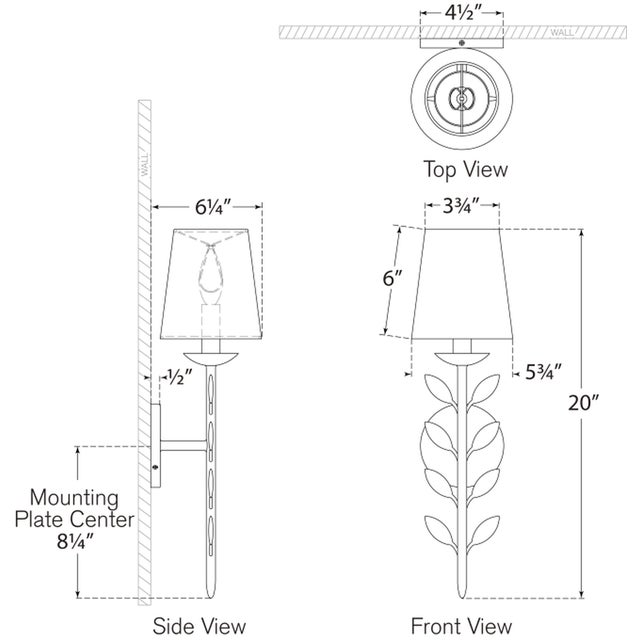 Avery 20" Sconce Polished Nickel with Linen Shade Designer: Julie Neill Finish: Polished Nickel Height: 20" Width: 5.75"...