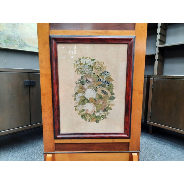 Wood Antique Biedermeier Fire Screen, 1900s For Sale - Image 7 of 17