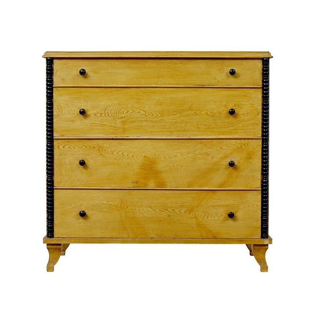 Wood Swedish Painted Chest in Pine, 1870 For Sale - Image 7 of 11