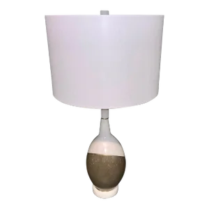 Mid-Century Modern Style Taupe and White Table Lamp