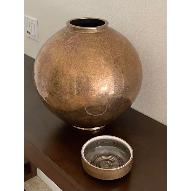 Contemporary Gary McCloy Ceramic Gold-Bronze Glazed Ginger Jar Vase 1980s For Sale - Image 3 of 12