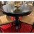 Contemporary 1990s Italian Round Wooden Black Center Table With Carved Pedestal For Sale - Image 3 of 13