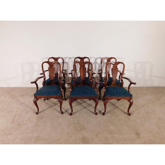 Set of 6 Bench Made 1960s Solid Cherry Queen Anne Arm Chairs Chairish