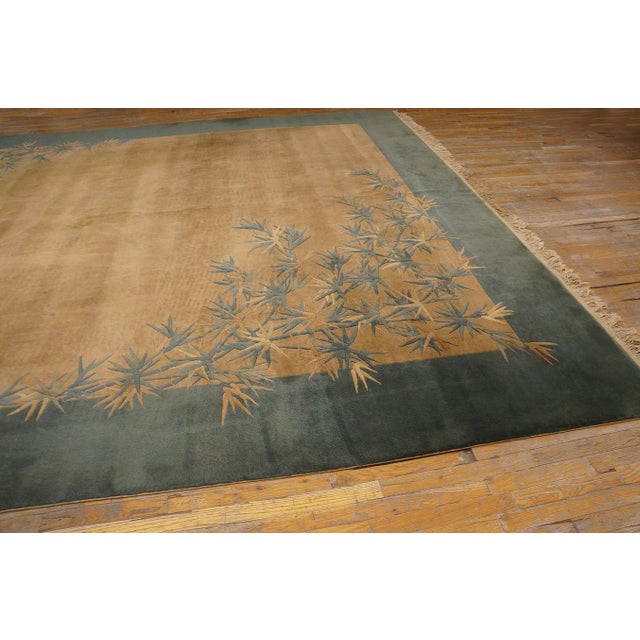 Soothing Camel Background With Soft Color Palmettes Pattern Antique Chinese Art Deco Rug For Sale - Image 9 of 12