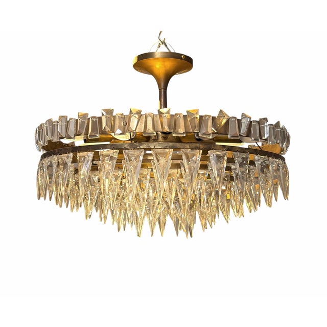 Joe Nye Trillion Large Flush Mount in Hand-Rubbed Antique Brass.