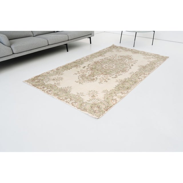 1950s 1950s Muted Olive Oushak Area Rug For Sale - Image 5 of 8