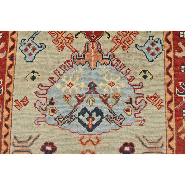 2020s Kazak Runner 2’9” X 9’4” Gray Wool Tribal Hand-Knotted Oriental Rug For Sale - Image 5 of 14