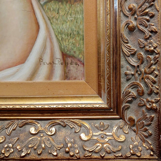 Textile Adrián Pérez Pulido 1970 Nude Female by a Beach in Barcelona-OIl Painting For Sale - Image 7 of 11