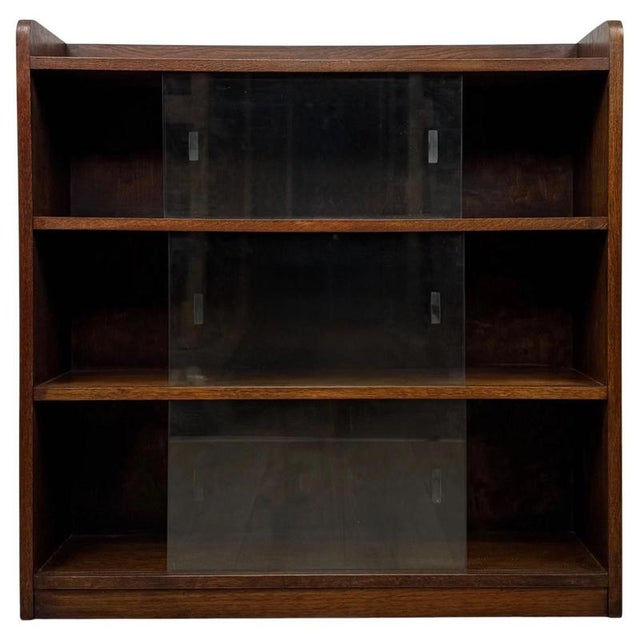 Antique 20th Century Oak Glazed Display Cupboard For Sale - Image 9 of 9