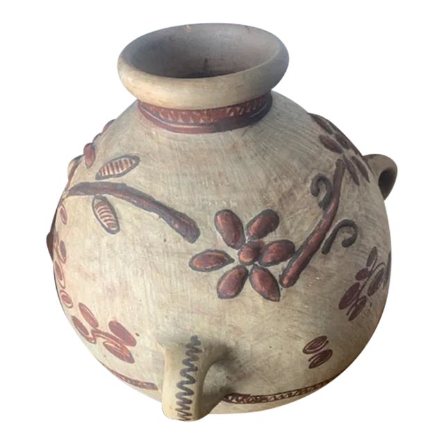 1910s Mayan Pre-Columbian Style Large Round Jar For Sale