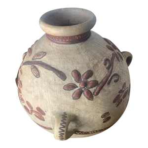 1910s Mayan Pre-Columbian Style Large Round Jar
