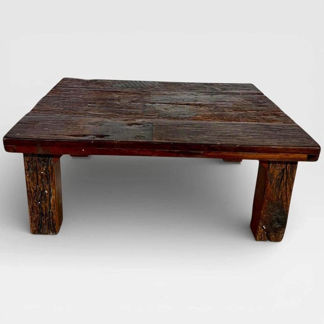 Rustic Mid-Century Modern Brutalist Driftwood Chunky Coffee Table For Sale - Image 3 of 10