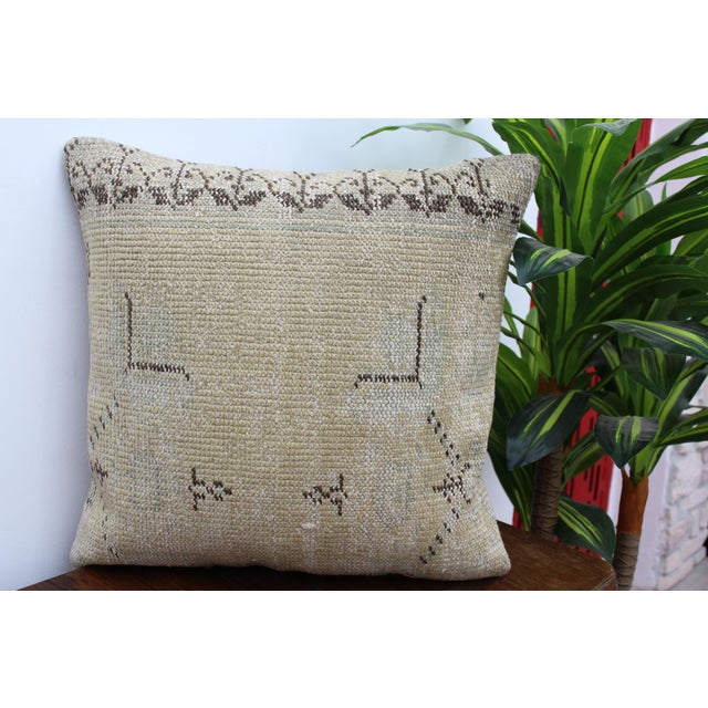 Beige Turkish Decorative Pillow Cover - 20"x20" For Sale - Image 8 of 11