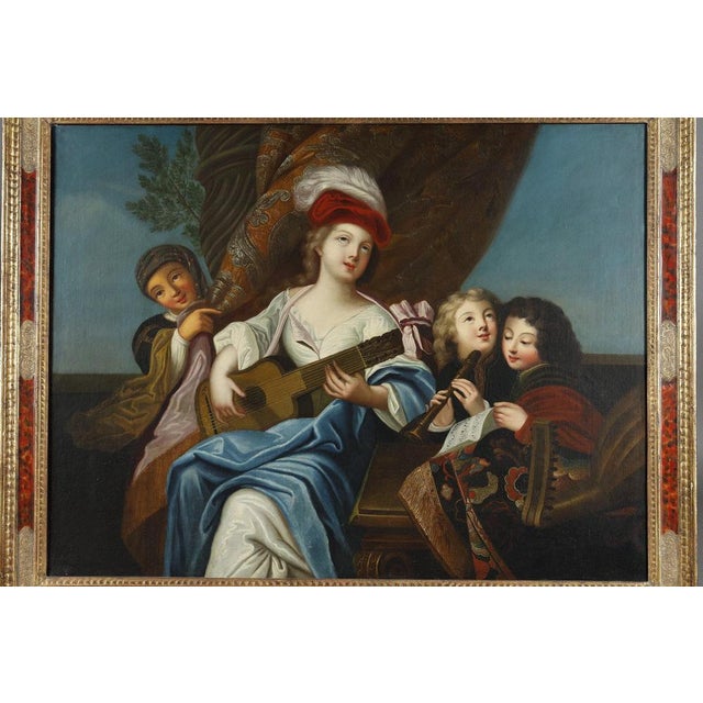 Mid 19th Century After J-F Courtin, The Zither Player, 1850, Oil on Canvas, Framed For Sale - Image 5 of 18