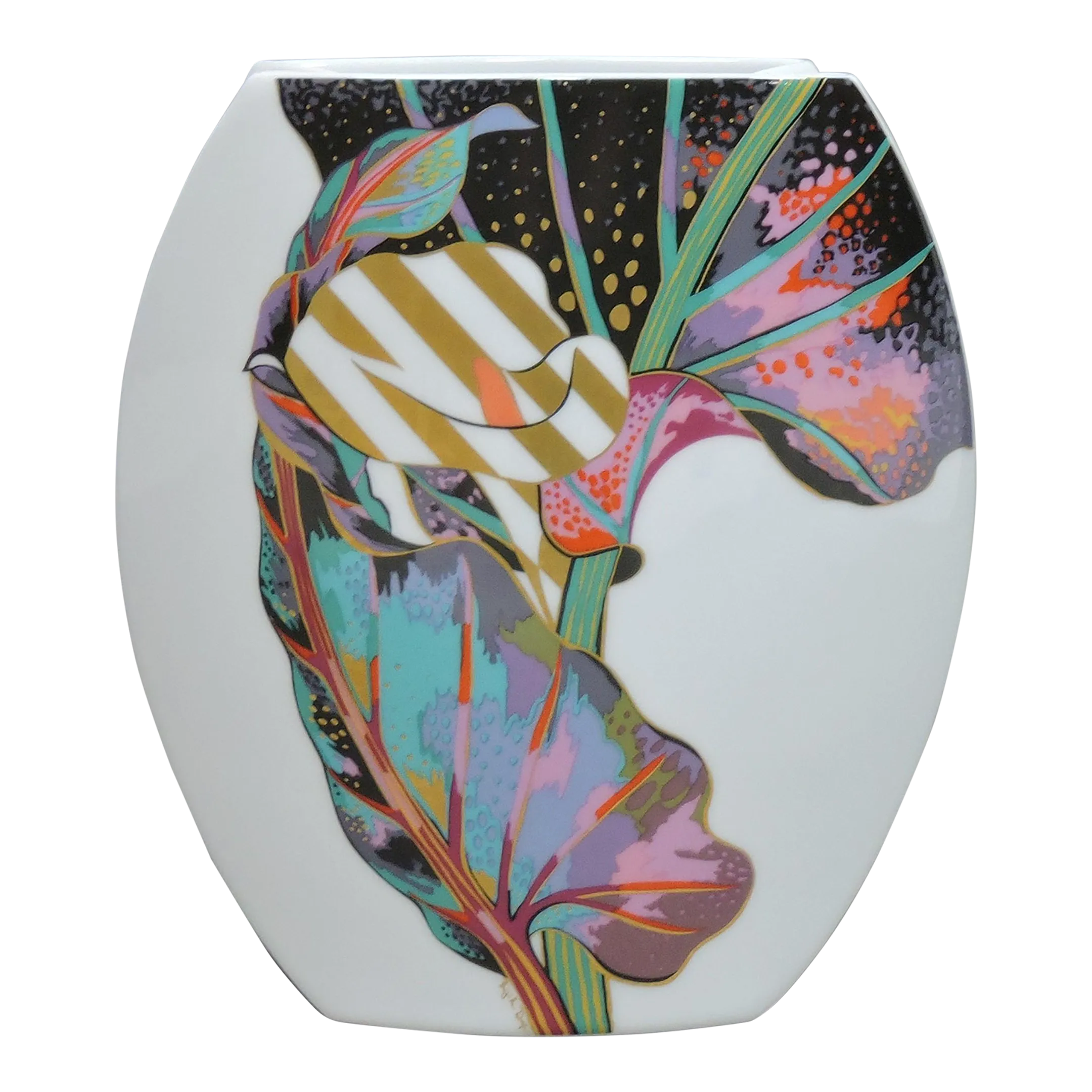 1980s Large Jan Van Der Vaart Porcelain Taurus Vase for Rosenthal