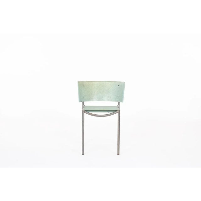 Step into the world of bold contemporary design with this rare “lila hunter” chair, designed in 1988 by acclaimed french...