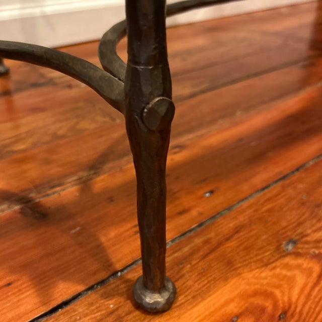 Vintage Heavy Hand Forged Metal and Glass Coffee Table in the Style of Dennis and Leen For Sale - Image 9 of 12