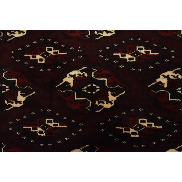 Turkmen Rug 7’7” X 12’7” Red Wool Vintage Tribal Hand-Knotted Oriental Carpet For Sale - Image 11 of 15