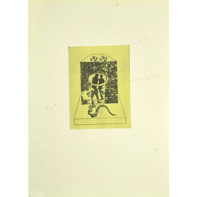 Danilo Bergamo, Adamo and Eva, Etching on Cardboard, 1970s For Sale