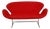 Swan Sofa in Red Alcantara Fabric by Arne Jacobsen, 2000s For Sale