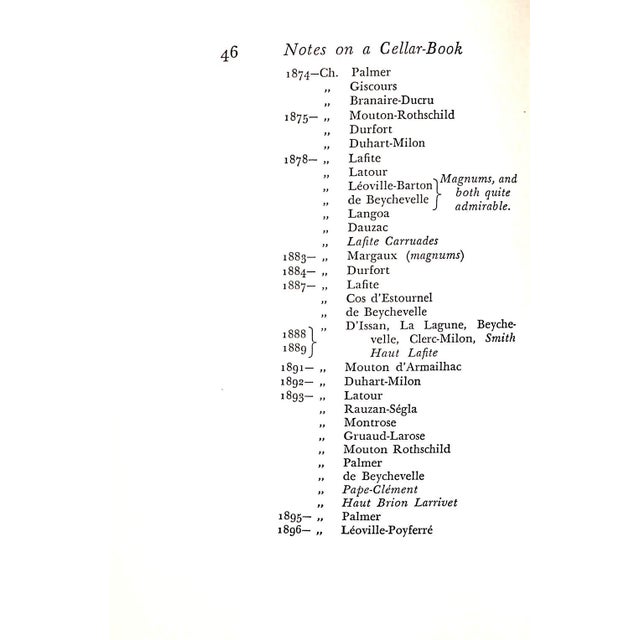 1930s "Notes on a Cellar-Book" 1933 Saintsbury, George For Sale - Image 5 of 6
