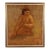Flavio E. Cabral (American/Portuguese, 1916-1990) Seated Nude, Large-Scale Oil on Masonite For Sale