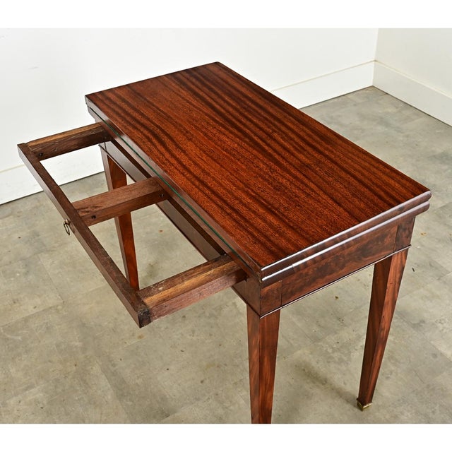 French 19th Century Mahogany Game Table Console For Sale - Image 11 of 12