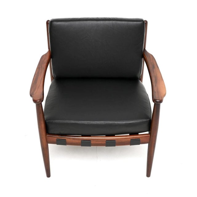 Black Vintage Swedish Cadett Armchair from Eric Merthen, 1960s For Sale - Image 8 of 13