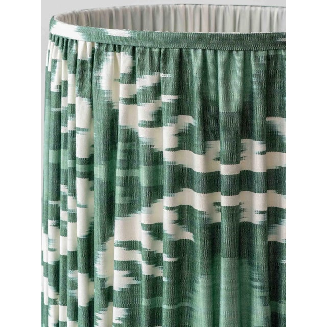 1920s Antique Art Deco Ceramic Table Lamp with New Silk Ikat Shade by Charles Catteau For Sale - Image 5 of 11