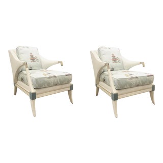 Contemporary Caracole Asian Modern Empress Club Chairs - a Pair For Sale