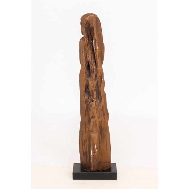 Brown Ben Lassen Mother and Child Carved Wood Sculpture For Sale - Image 8 of 11