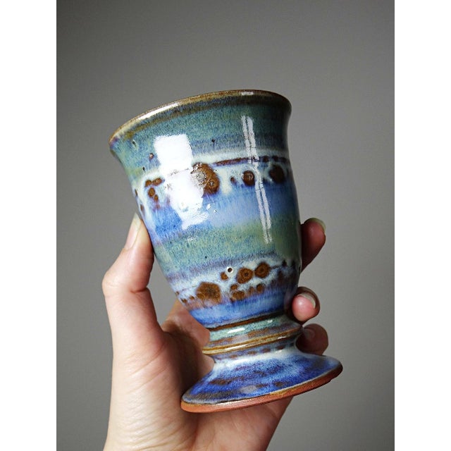 Mid-Century Modern Vintage Glazed Ceramic Mazagrans, 1960s, Set of 5 For Sale - Image 3 of 17