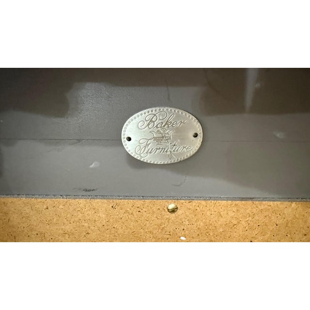 Late 20th Century Large Baker Furniture Chinoiserie Distressed Wall Mirror For Sale - Image 10 of 10