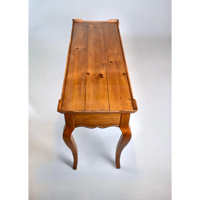 Vintage French Country Pine Writing Desk With Glass Top, 1990s, Usa For Sale - Image 11 of 14