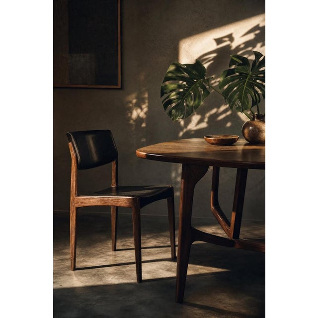 1960s Mid-Century Scandinavian Modern Rosewood and Black Leather Chairs by H.W. Klein for Bramin, 1960s, Set of 3 For Sale - Image 5 of 18