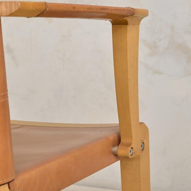 ‘Aro’ Leather + Cherry Wood Armchair by Chi Wing Lo for Giorgetti - 2 Available For Sale - Image 13 of 14