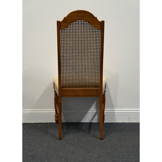 Singer Furniture Solid Pecan Italian Mediterranean Style Cane Back Dining Side Chair For Sale In Kansas City - Image 6 of 12