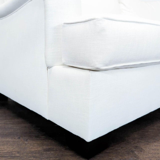 English Pottery Barn English Arm Grand 3-Seat Sofa in White Upholstery For Sale - Image 3 of 6