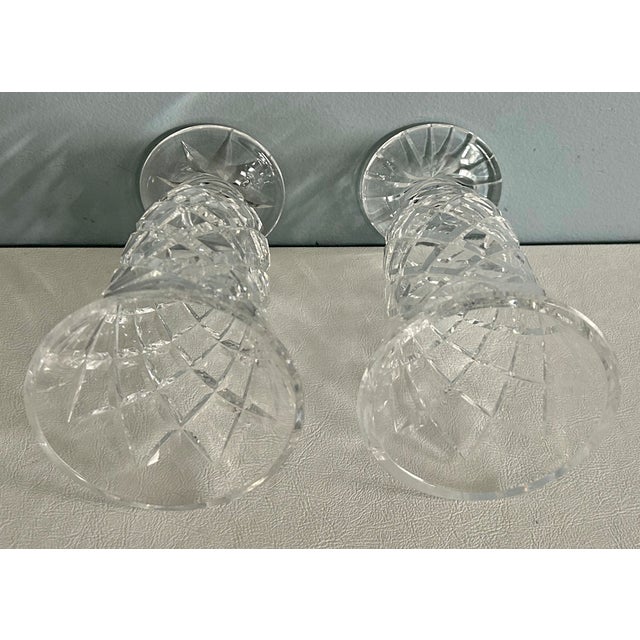 Transparent Vtg. Waterford Pair of Crystal Footed Kinsale 7" Bud Flower Vase For Sale - Image 8 of 11