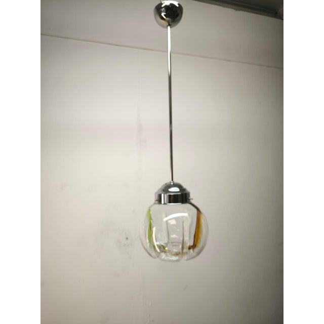 Metal Murano Glass Pendant Lamp, 1970s For Sale - Image 7 of 18