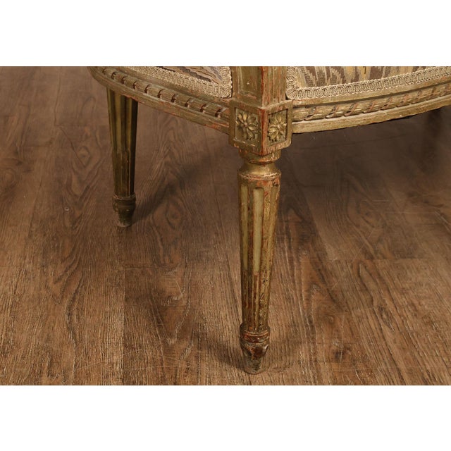 French Louis XVI Style Painted Settee For Sale - Image 10 of 17