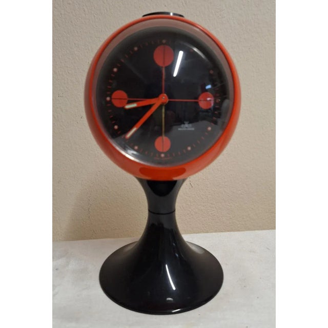 Black German Space Age Table Clock from Meister-Anker, 1970s For Sale - Image 8 of 8