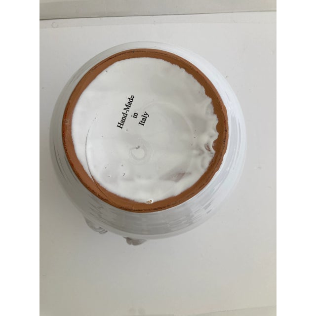 White Glazed Ceramic Vase With Braided Handles For Sale - Image 10 of 10