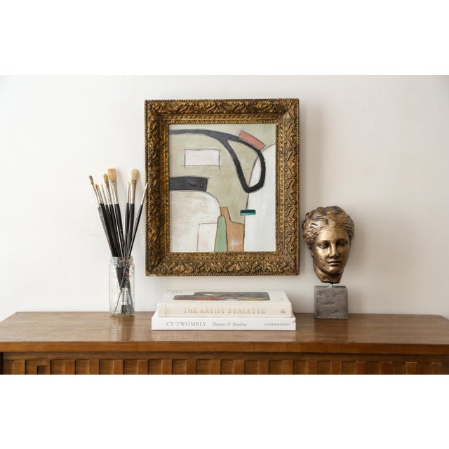 Contemporary Original Framed Abstract Painting in Antique Gold Frame For Sale - Image 3 of 14