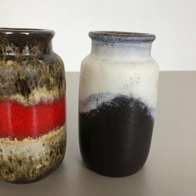 Vintage Pottery Fat Lava 231-15 Vases from Scheurich, Germany, 1970s, Set of 4 For Sale - Image 11 of 16