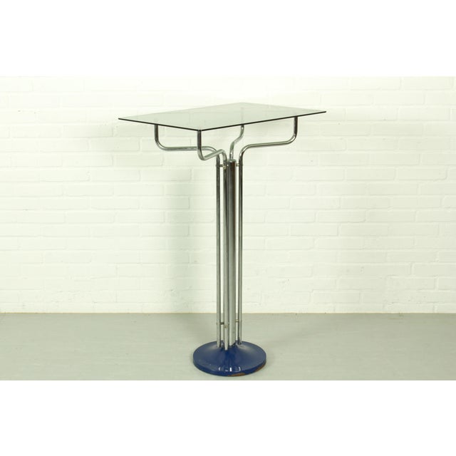 Vintage Chrome-Plated Console Table with Glass Top, 1970s For Sale - Image 10 of 10